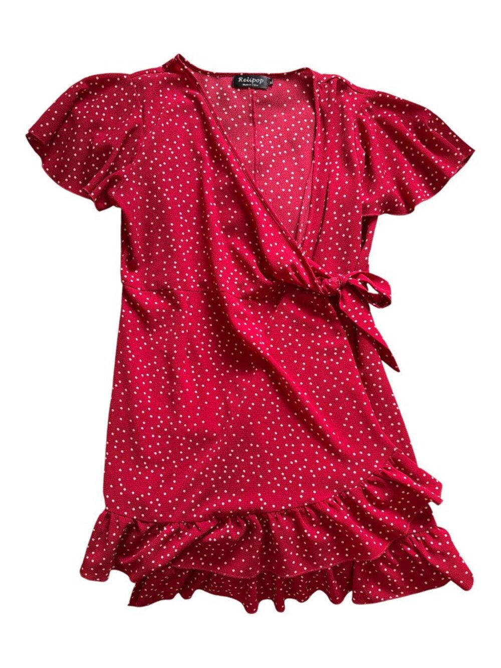 Relipop Red Polka Dot Wrap Dress XL